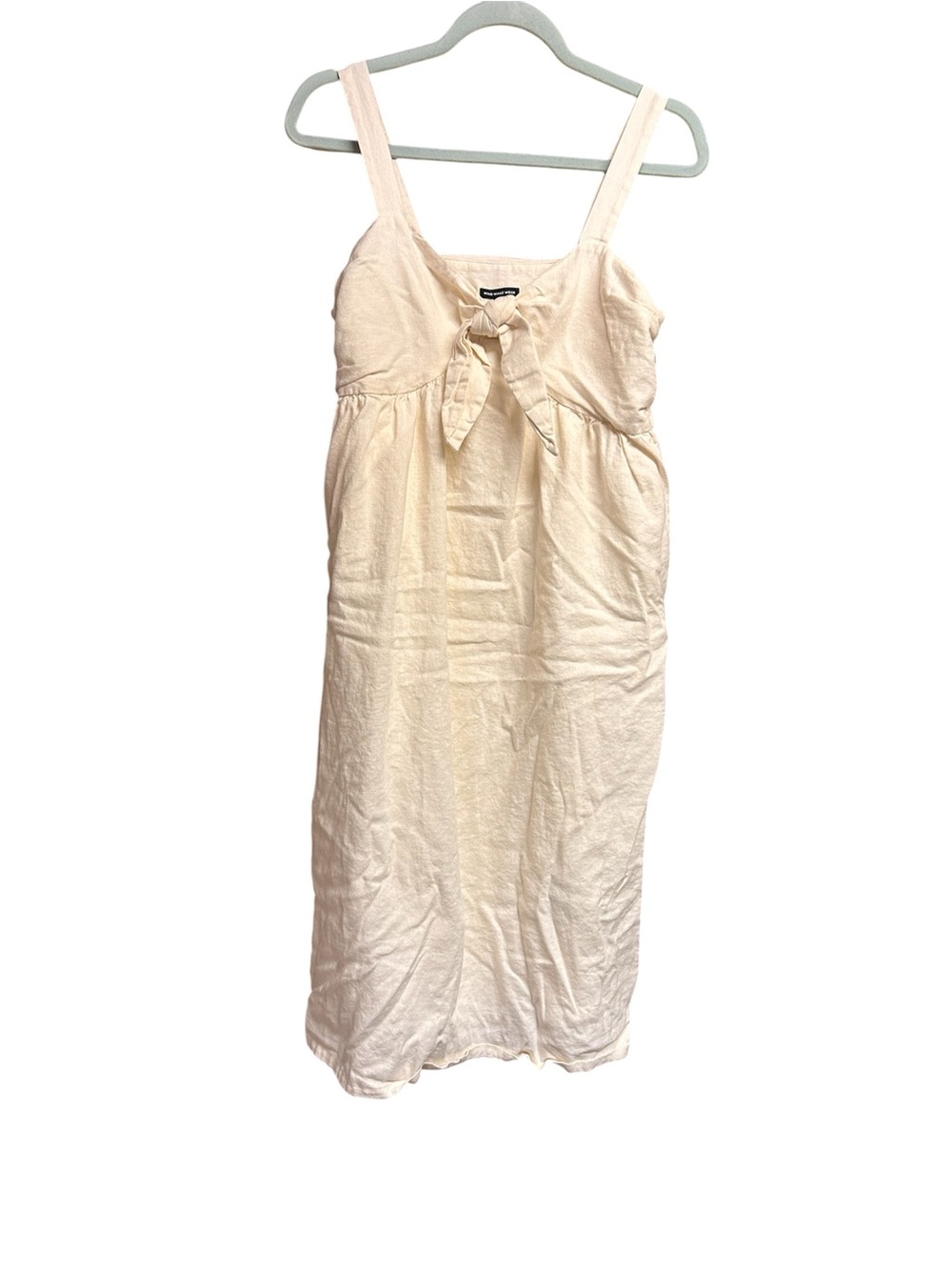 Who What Wear Cream Tie-Front Midi Sundress